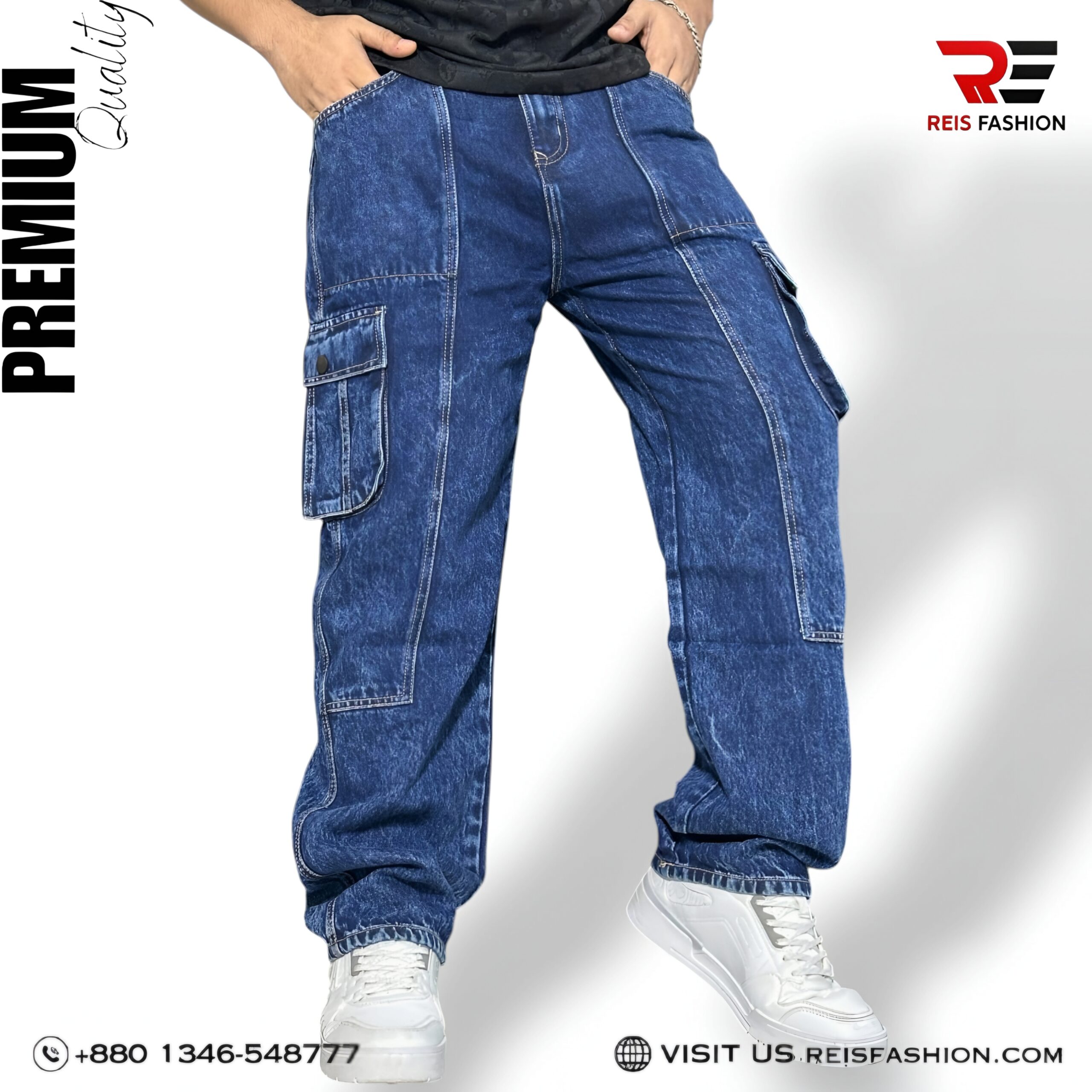 Picsart_25-10-14_15-12-52-506 1DENIM NON STITCH BAGGY PANT DEEP LIGHT CODE-7158 - Image 1