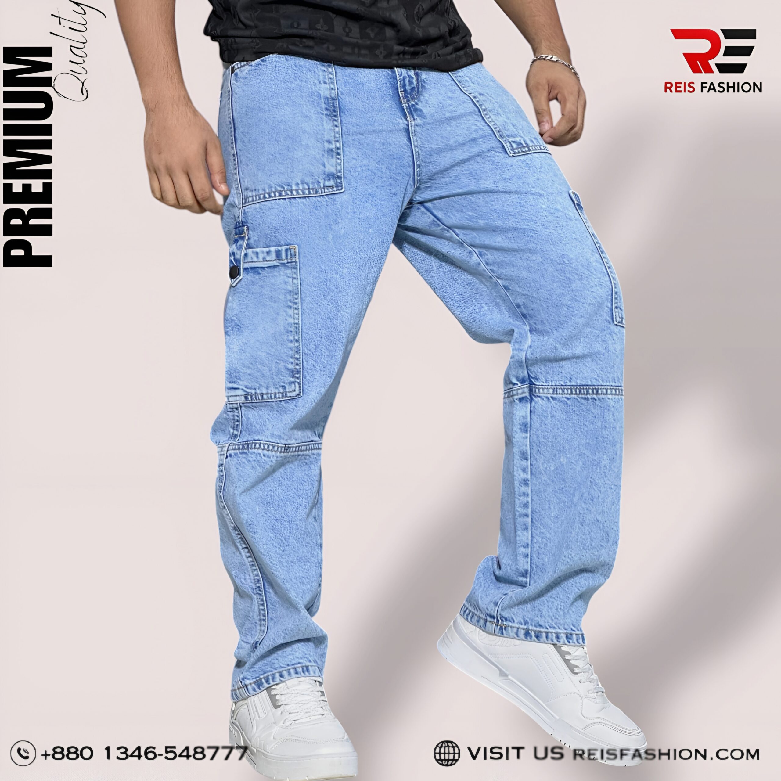 Picsart_25-10-14_15-22-02-943 1A DENIM BAGGY PANT LIGHT CODE-1783 - Image 1